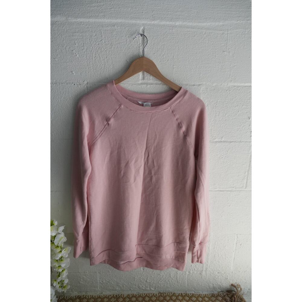 Jockey Pale Pink Raglan Crewneck Sweatshirt Size Small Sleeves have‎ thumb holes